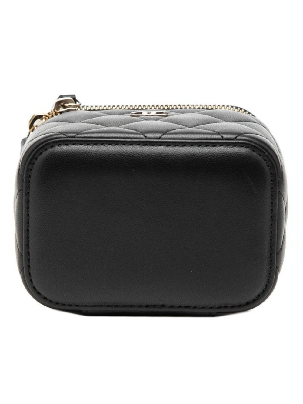 Chanel CC Logo Quilted Mini Vanity Chain Shoulder Bag Black Lambskin - Picture 3 of 7